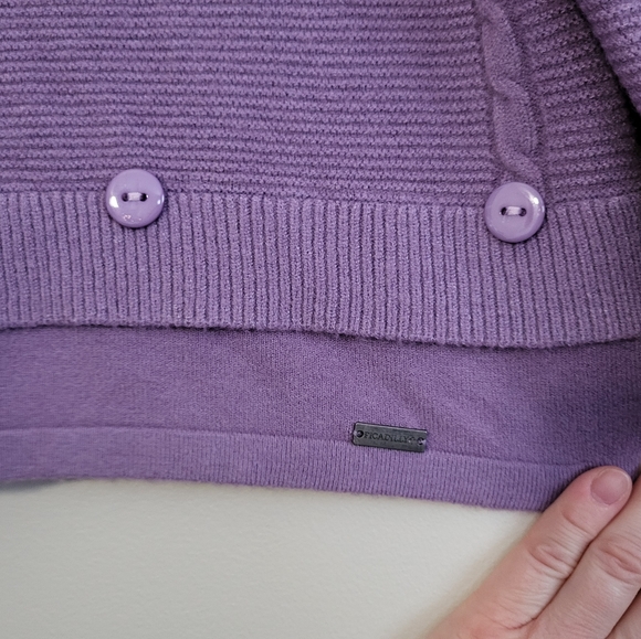 Picadilly Canada Button Trim Turtle Neck Sweater Top - Picture 4 of 9